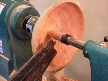 Hollowing out the inside of the bowl