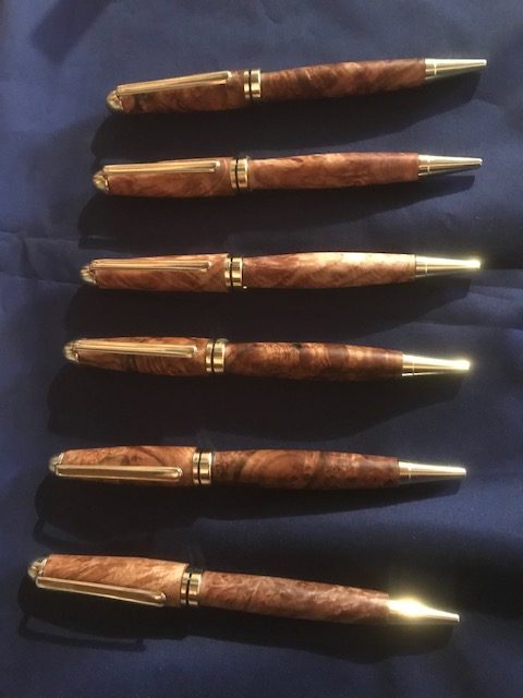 A Collection of Maple Burl Pens